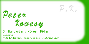 peter kovesy business card